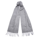 Barbour Men's Plain Lambswool Scarf - Light Grey Marl