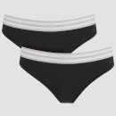 Dámske Tangá (2 Páry) - Čierne - XS