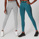 Black Friday Limited Edition Curve Leggings (2 Pack - Silver/Lagoon)