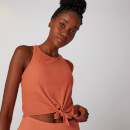 Top Corto Rib con Lazo Delantero - Naranja - XS