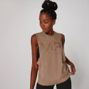 Camiseta con Sisas Caídas Logo - Marrón - L