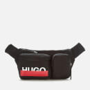 HUGO Men's Roteliebe Logo Bumbag - Black/Red Tape