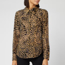 RIXO Women's Andrea Leopard Burnout Blouse - Multi