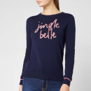 Joules Women's Festive Crew Neck Jumper - Navy Jingle Belle