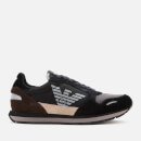 Emporio Armani Men's Zone Running Style Trainers - Black/Earth/Dark Brown
