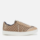 Emporio Armani Women's Biz Allover Logo Low Top Trainers - Taupe/Gold