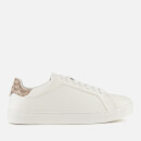 Emporio Armani Women's Project Leather Cupsole Trainers - Cream/Taupe