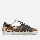 Golden Goose Deluxe Brand Women's Superstar Leather Trainers - Golden Goose Leopard/Patch Black Star