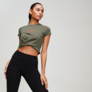 T-Shirt mit Twist-Detail vorne für Ruhetage - Avocado - XS