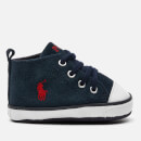 Polo Ralph Lauren Babies' Hamptyn Hi Top Suede Trainers - Navy/Red
