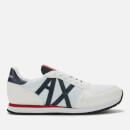 Armani Exchange Men's Nylon Running Style Trainers - White/Navy