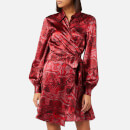 Ganni Women's Silk Stretch Satin Dress - Samba