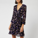 Ganni Women's Printed Georgette Dress - Black