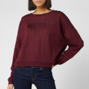 Guess Women's Satin Logo Sweatshirt - Martina Red