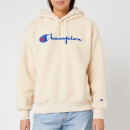 Champion Women's Shearling Big Script Hooded Sweatshirt - Cream