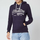 Superdry Women's V Logo Emb Outline Entry Hoody - Rinse Navy