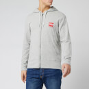 Calvin Klein Men's Full Zip Chest Logo Hoodie - Grey Heather
