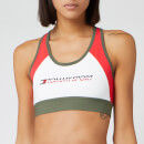 Tommy Sport Women's Blocked Mid Support Bra - Bijou Blue