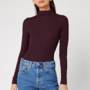 Whistles Women's Essential Polo Neck Top - Burgundy