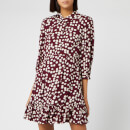 Whistles Women's Agata Illustrated Flower Dress - Burgundy