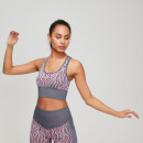 Animal Print Seamless Women's Sports Bra - Candy/Slate - XS
