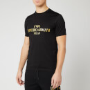 Emporio Armani Men's Gold Chest Logo T-Shirt - Black
