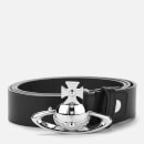 Vivienne Westwood Men's Belt Orb Buckle Palladium - Black