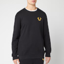 True Religion Men's Metallic Double Puff Crew Sweatshirt - Black/Gold