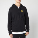 True Religion Men's Metallic Double Puff Crew Hoody - Black/Gold