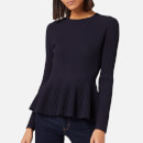 Ted Baker Women's Jariala Stitch Detail Peplum Jumper - Dark Blue
