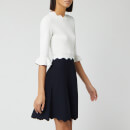Ted Baker Women's Lauron Sleeve Detail Knitted Skater Dress - Dark Blue