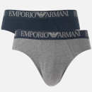 Emporio Armani Men's Twin Pack Breifs - Marine/Grey