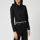 Calvin Klein Jeans Women's Logo Elastic Milano Hoody - CK Black
