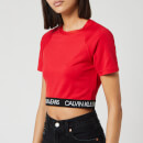 Calvin Klein Jeans Women's Logo Elastic Milano Top - Racing Red