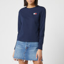 Tommy Jeans Women's Tommy Badge Long Sleeve Top - Black Iris