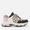 Bronx Women's Baisley Running Style Trainers - Black/Dalmatian/Blush