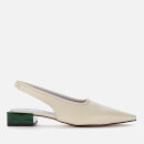 Ganni Women's Low Block Kitten Heels - Egret