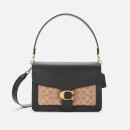 Coach Women's Coated Canvas Signature Mixed Leather Tabby Shoulder Bag - Tan Black