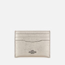 Coach Women's Metallic Flat Card Case - Platinum