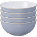 Denby Natural Denim 4 Piece Textured Cereal Bowl Set