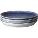 Denby Studio Blue 4 Piece Coupe Dinner Plate Set