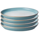 Denby Azure Haze 4 Piece Coupe Medium Plate Set