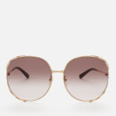 Gucci Women's Oversized Metal Frame Sunglasses - Gold/Brown