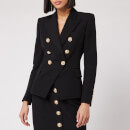 Balmain Women's 6 Button Grain De Poudre Jacket - Black