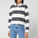 Levi's Women's Letterman Rugby Long Sleeve Cropped Top - Amy Stripe Forged Iron