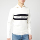 Tommy Hilfiger Men's Chest Logo Zip Neck Top - Ecru