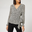 MICHAEL MICHAEL KORS Women's Lux Cat Wrap Top - Black/Bone