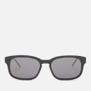 Gucci Men's Acetate Rectangle Frame Sunglasses - Black/Black/Grey