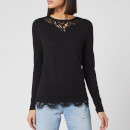 Superdry Women's Ellis Lace Long Sleeve Top - Manor House Black