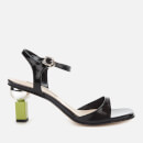 Yuul Yie Women's Sora Leather Barely There Heeled Sandals - Black/Lime